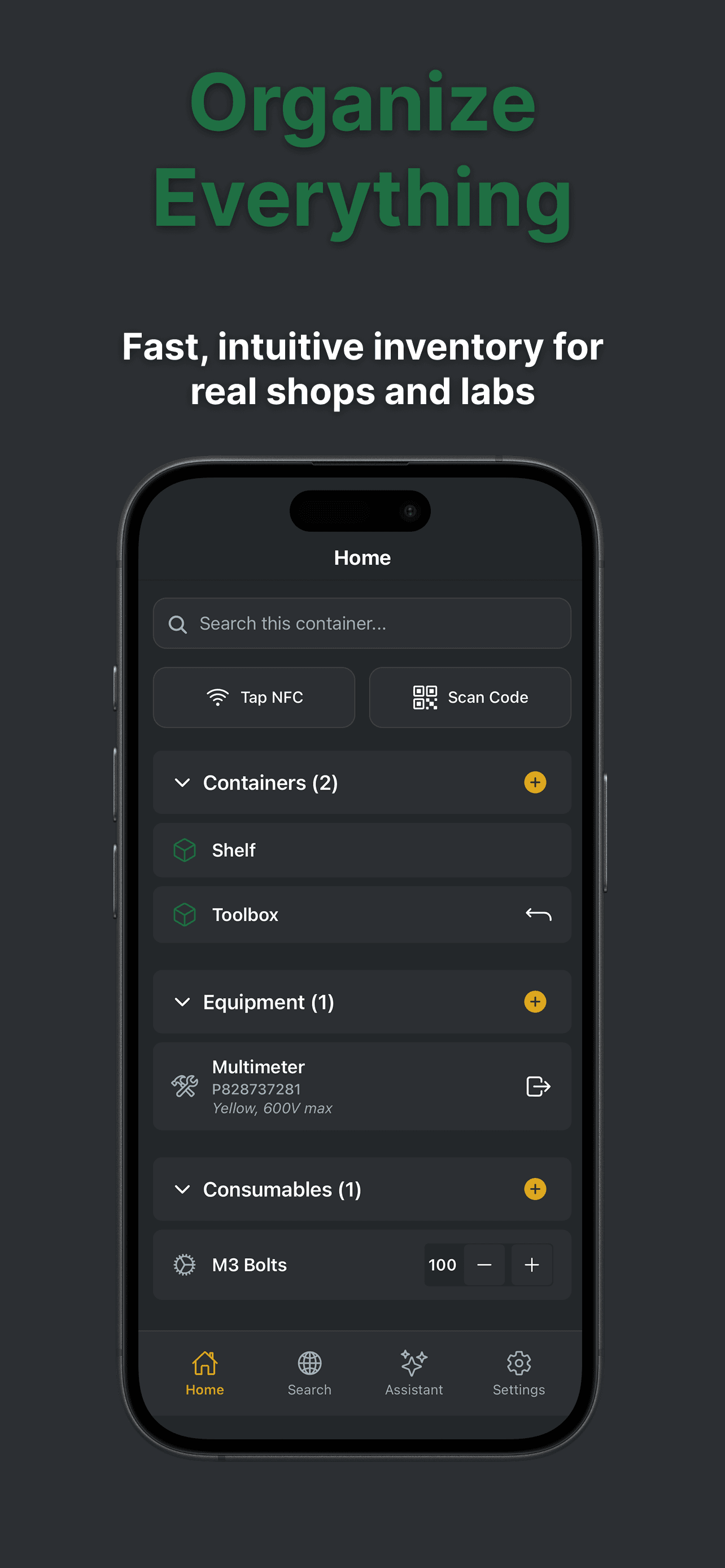Bintech Home Screen